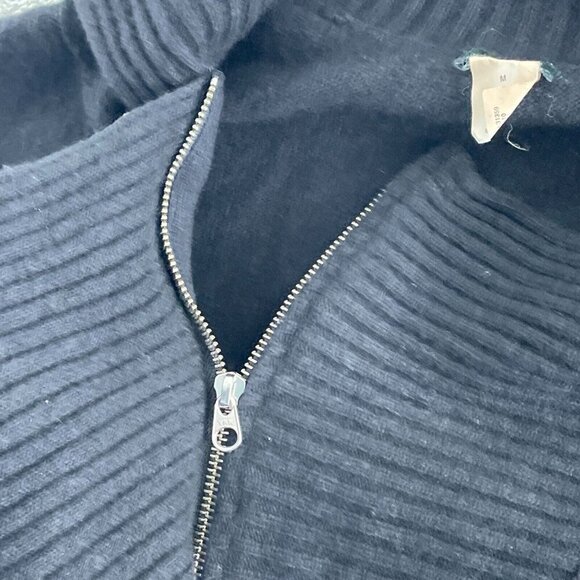 J.Crew Womens Medium Black Wool/Nylon/Cashmere Blend Ribbed Collar Sweater 2988 - Picture 4 of 7